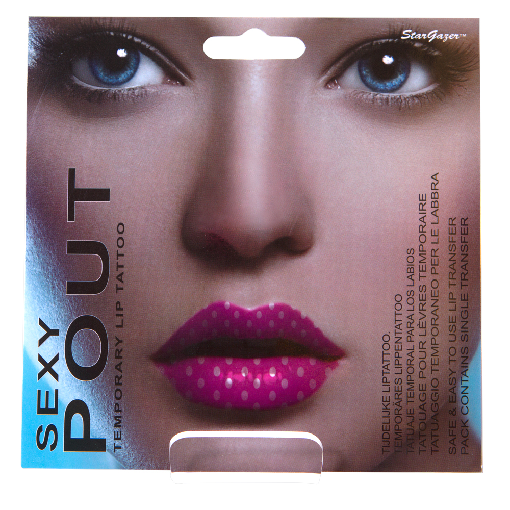 Temporary Lip tattoo Pink Dots